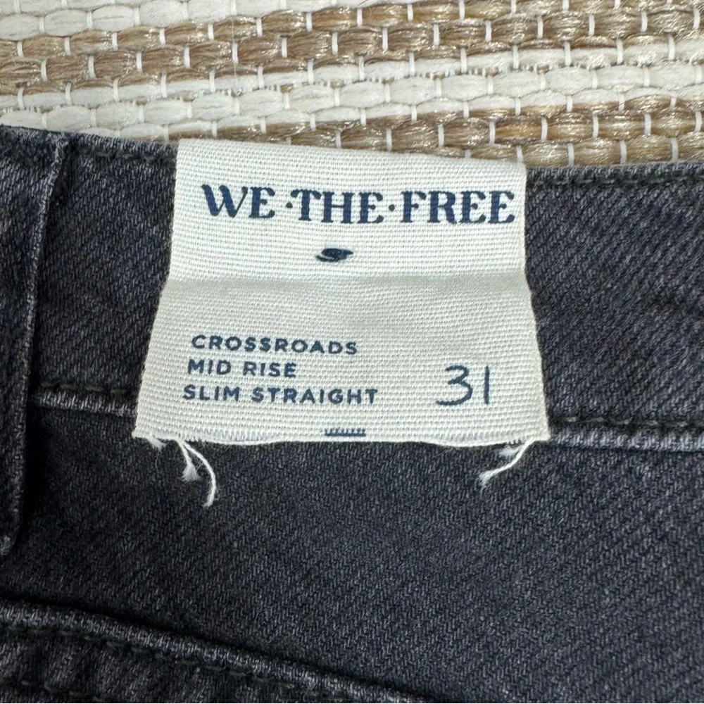 Free‎ People Crossroads Mid Rise Slim Straight Button Fly Denim Jeans Size 31
